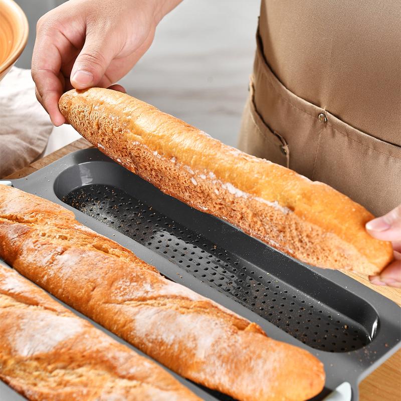 Silicone Baking Mold 3 & 8 Grid Nonstick Loaf Pan Resistant Bakeware For Homemade Bread Sausage Roasting