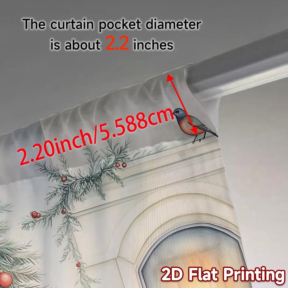 2 Stück, Vorhänge Weihnachten Vogel Kerze Ornament Kamin (2) Muster Beliebte Vorhänge Garnvorhänge Feiertagsdekorativ für Wohnzimmer