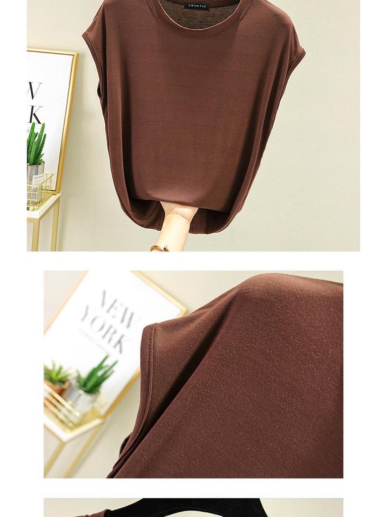 Women's Modal Sleeveless Loose Plus Size Round Neck Summer Top