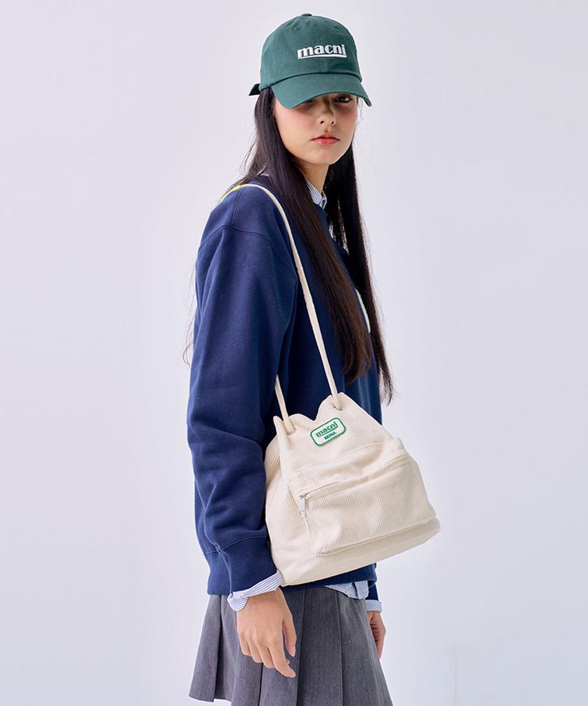 Macni Corduroy String Bag_Ivory