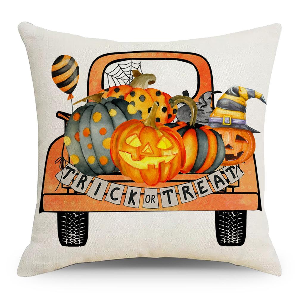 Halloween Cushion Cover 45x45 Pillowcase pumpkin witch car Printed Sofa Cushions Decorative Pillowcover Home Decor Pillow case