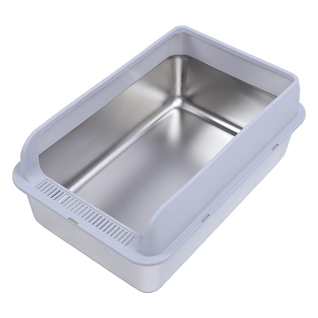 Stainless Steel Cat Litter Box Odor Control High Sides Metal Litter Box Anti Urine Leakage Easy Cleaning Large Litter