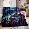 1pc Futuristic Racing Print Blanket   Lightweight Flannel Throw Blanket For Sofa, Bed, Living Room, Office, Outdoor Travel, Camping