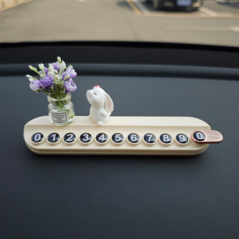 Cartoon Aromatherapy Car Number Plate for Temporary Parking