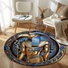 1PC Ancient Egyptian Mythology's God of Death Print Round Rugs Carpet Child Room Floor Mats Playroom Upholstery Living Room
