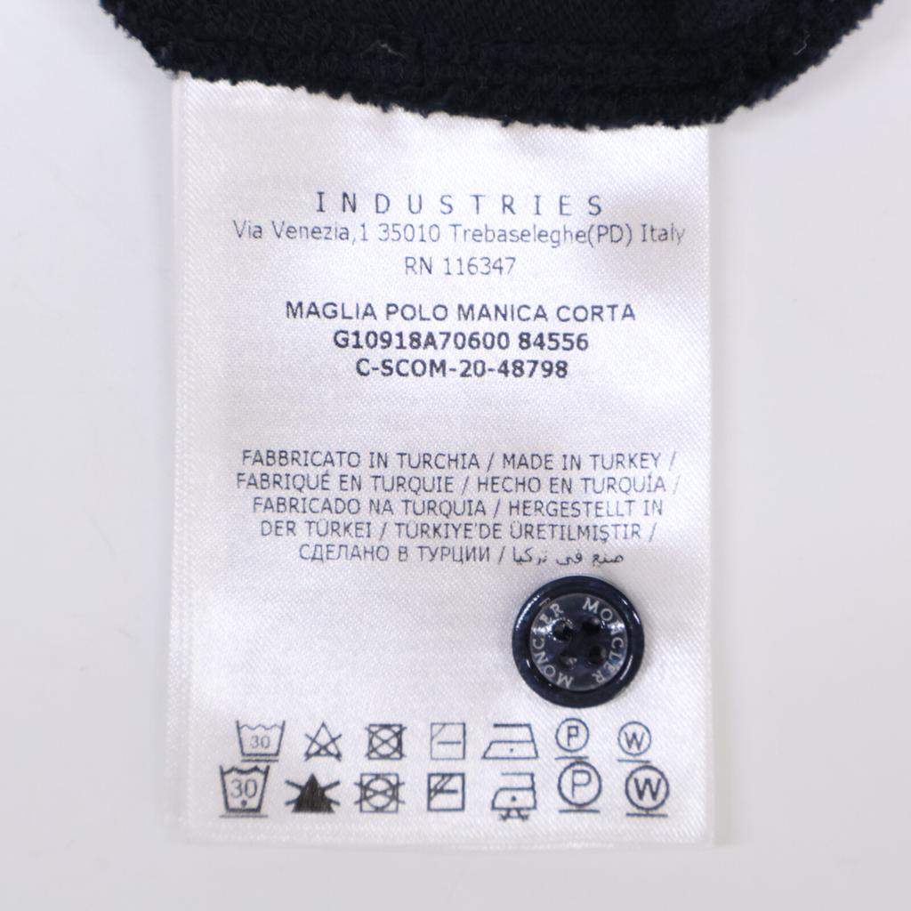 MONCLER Black 2020 Pique Polo Shirt tops S blackUsed
