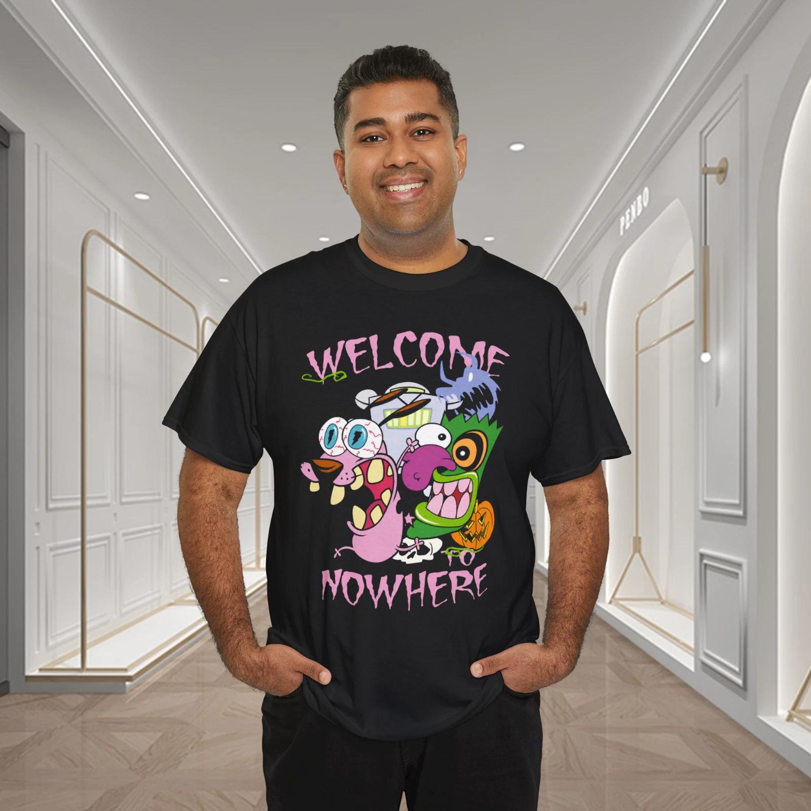 Welcome Nowhere Spooky Monster Halloween Cartoon Graphic T-shirt XL