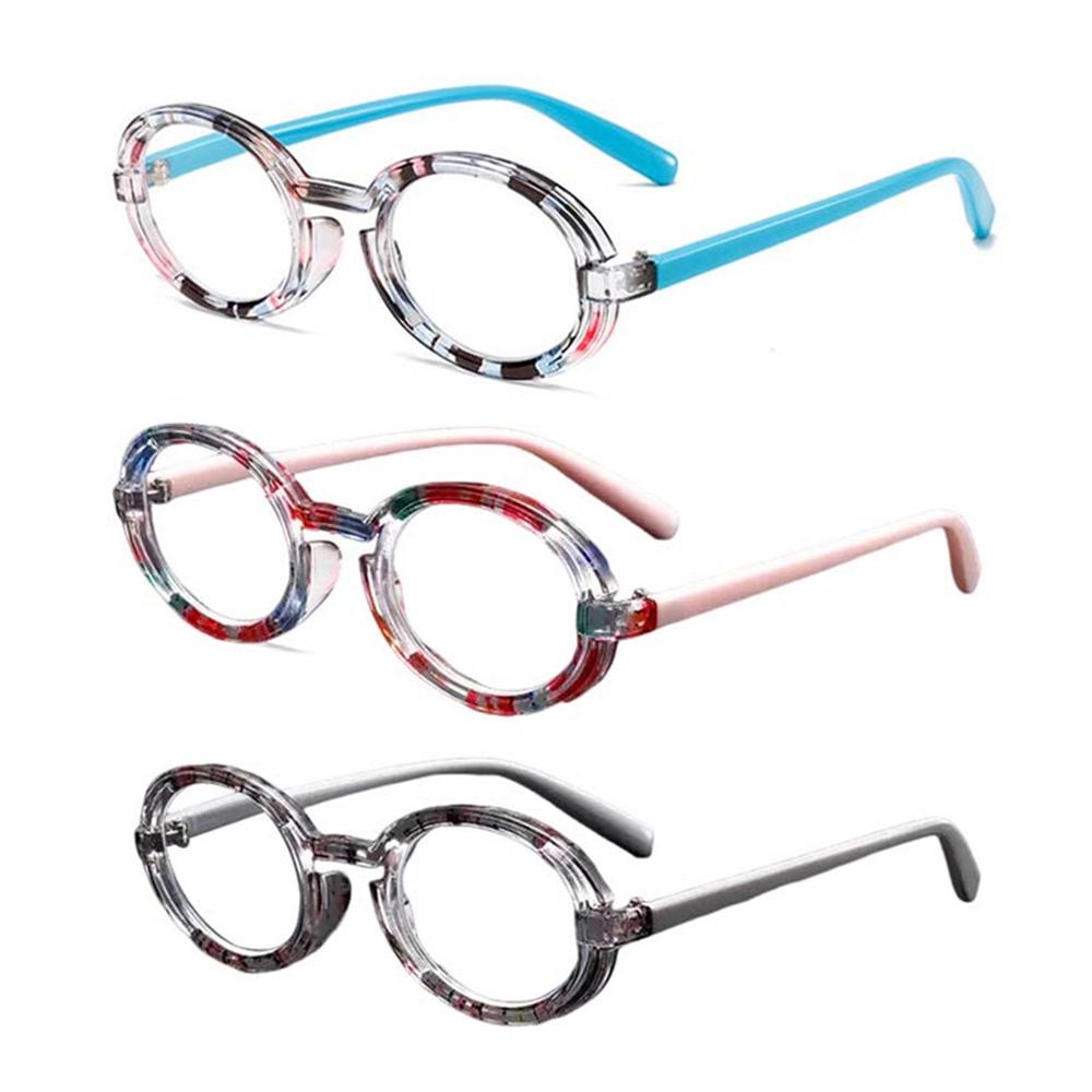 3 Pcs Fashion Round Reading Glasses High Quality Anti Blue Light Reading Glasses Classic Comfort Presbyopia Eyewear Clear Vision +100