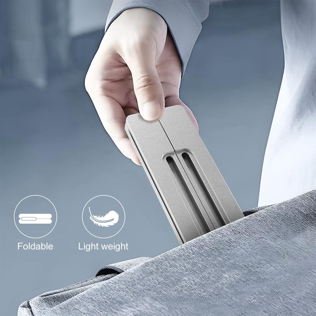 SGIN Laptop Adjustable Computer Tablet Laptop PC High Improves Relieves Back Pain and Easy to Aluminum Silver Stand, 6-Level Height, Stand, Stand,