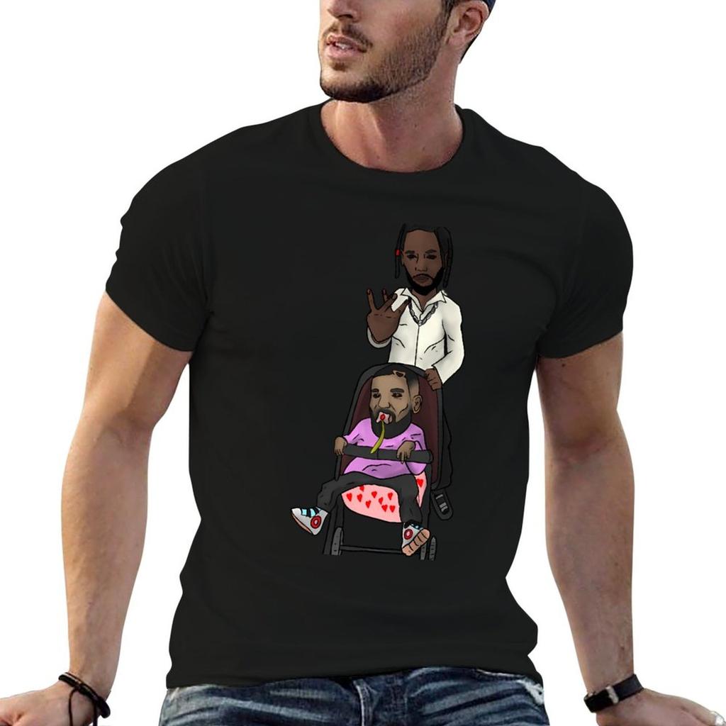 Kendrick and Drake babysitter TShirt Daily Wear Plain Short Sleeve Shirt