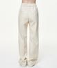 Bikwaieos Faux Leather Banding Flare Pants_Cream