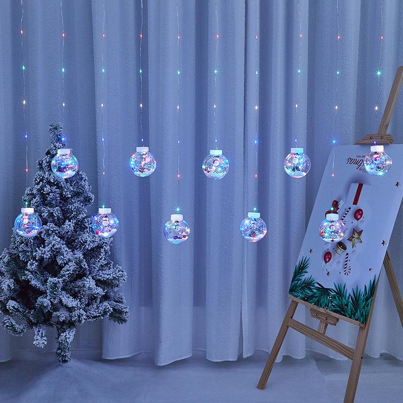 Weihnachtswunschkugel LED-Lichterkette: Kupferdraht Lichterkette für Schneemann & Weihnachtsmann Einkaufszentrum Fensterdekoration