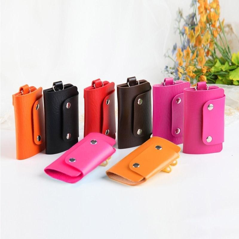 PU Lær Husholderske Holdere Bil Nøkkelring Nøkkelring Veske Etui Lommebok Deksel