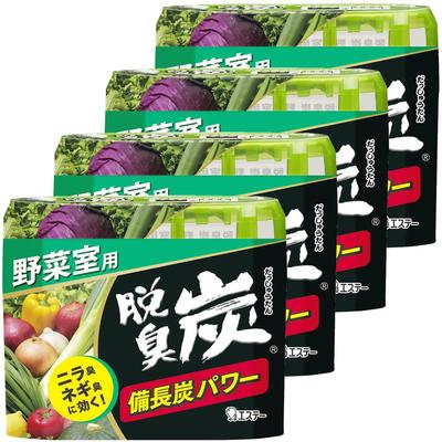 Deodorizing Charcoal Deodorizing Agent for Vegetable Drawer 140g X 4 Pieces Bincho Charcoal Power for Chive and Green Onion Refrigerator Vegetable