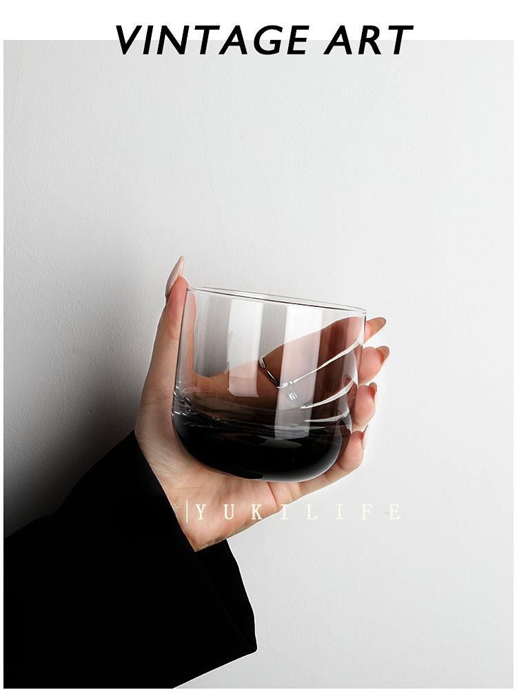 Nordic Style Retro Grey Crystal Glass Water Cup, Hand Blow Made, Original Wine Whisky, Household Simplicity Tableware