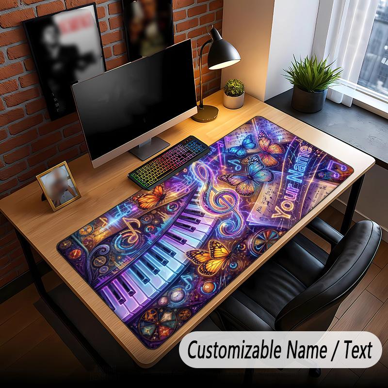 Music General Theme Custom Mouse Pad Personalized With Name Text Customized Desk Mat For Office Home Decor