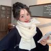 New red knitted scarf men's and women's winter Christmas student couple thickened wool scarf