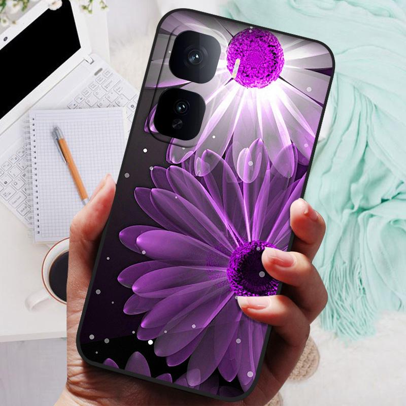 For VIVO IQOO Neo 10 Pro Case Black Cover Flowers Silicone Soft Back Cases For vivo iQOO Neo 10 Neo10 5G Phone Case 10Pro Bumper