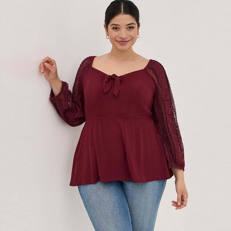 

Модный экспорт 100.00 кг Женская футболка с открытыми плечами больших размеров, с коротким рукавом, летняя, французская, нарядная, с вырезом на ключице, топ-рубашка Burgundy 00