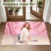Crystal Velvet Square Rug Custom NameLana Del Rey Pattern Non Slip Home Floor Decor Rug