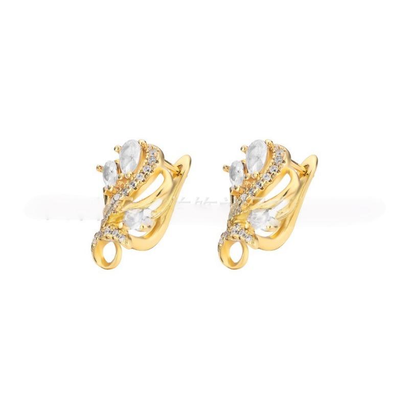 1PAIR Diamond-set Hollow Butterfly Rose Stud Earrings, Cold Wind Smart Fashion Fresh Earrings Earrings Women