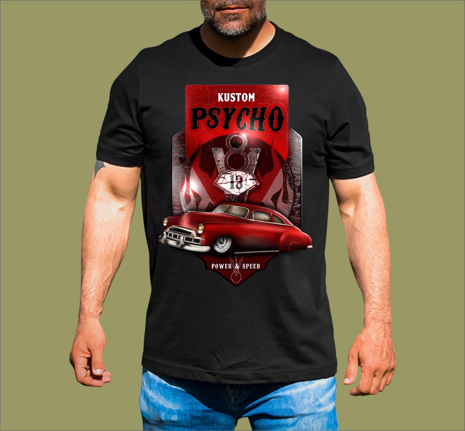 KUSTOM PSYCHO V8 HOT ROD T-SHIRT XXXL