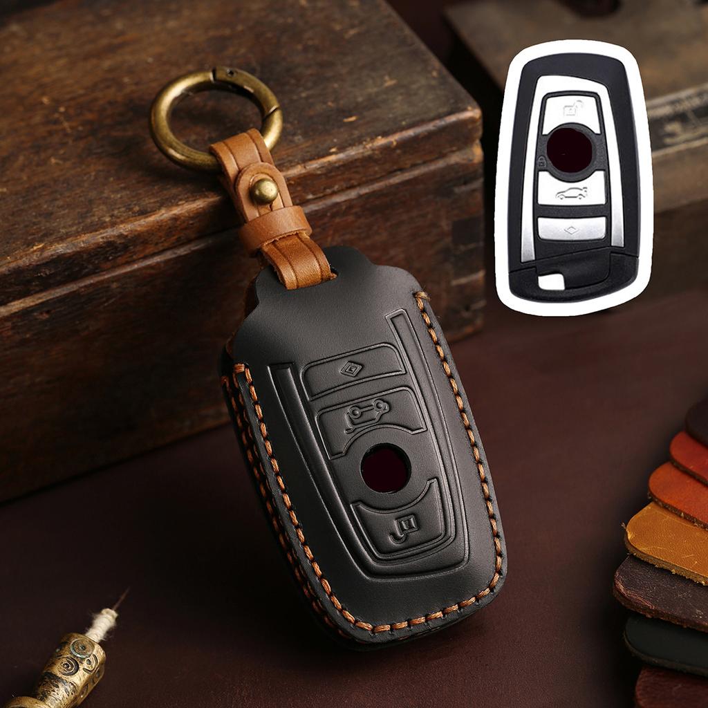 Leather Car Key Fob Case Cover For For Bmw 1 3 5 7 Series X1 X3 X4 X5 F10 F15 F16 F20 F30 F18 F25 M3 M4 E34 Keychain Accessories