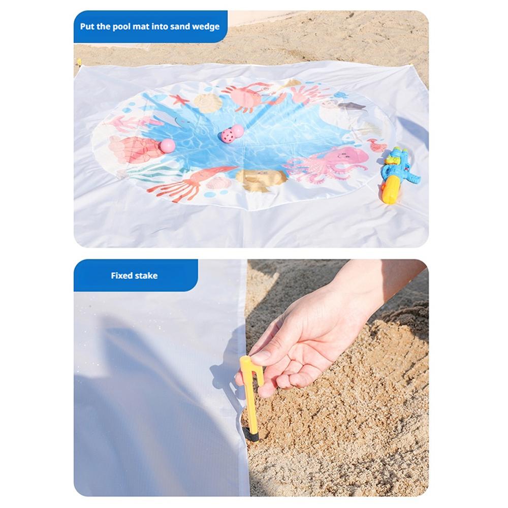 Multi Functional Beach Mat Portable Floor Mat Picnic Waterproof Toy Bag Water Play Summer With G1C6