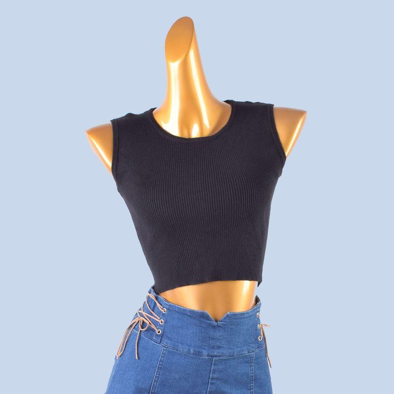 

~ Solid Simple and Stylish Cami Spring/Summer Slim fit Slimming Short Navel Knitted Base Top Black All yards