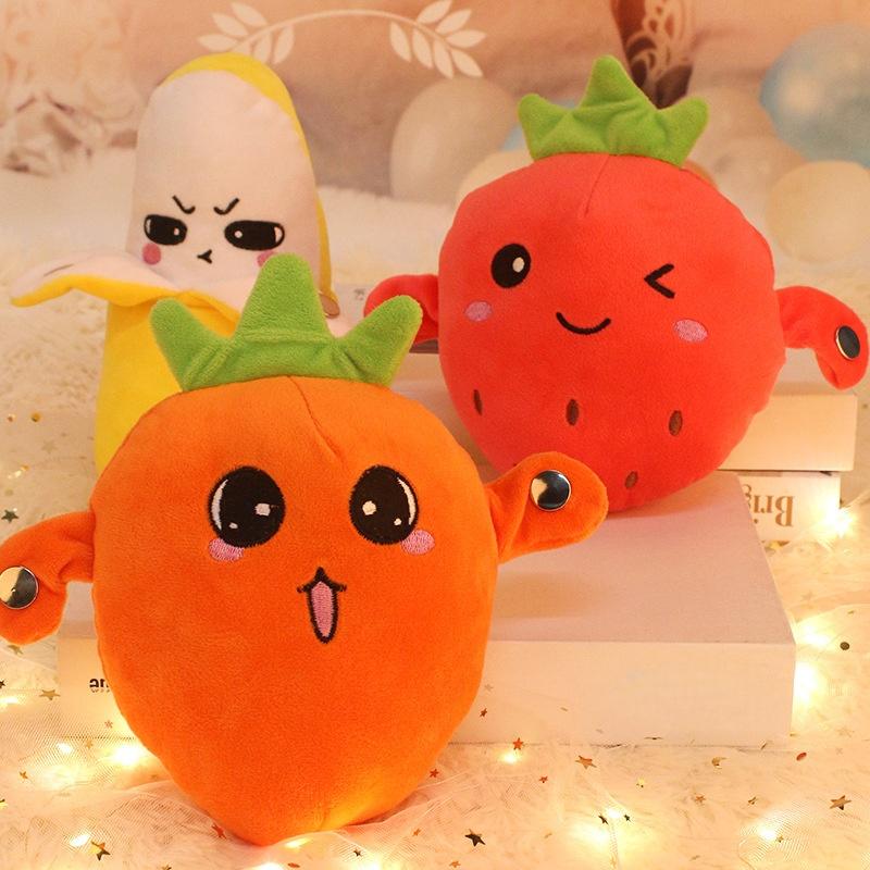 1Pcs Christmas Gift Banana Baby Beat Sensing Creative Fruit Novelty Parent-Child Musical Interactive Piano Toy Plush Doll