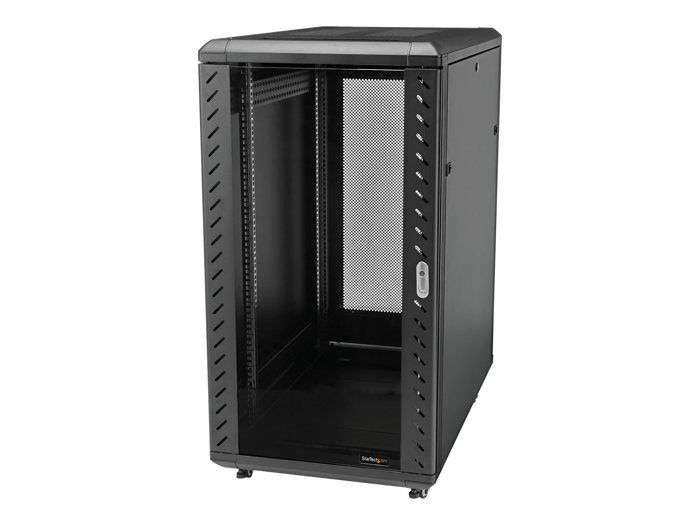 Startech 18u server rack cabinet - includes casters leveling feet noir noir Noir