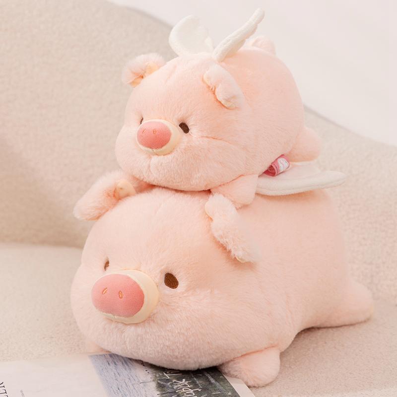 Nice Kawaii Angel Pig Plush Toy Cartoon Stuffed Animals Plushies Doll Anime Soft Toys For Girls Birthday Christmas Gift