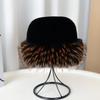 Flat Top Plush Hat with Colorful Faux Mink & Raccoon Fur - Thick & Warm for Fall/Winter
