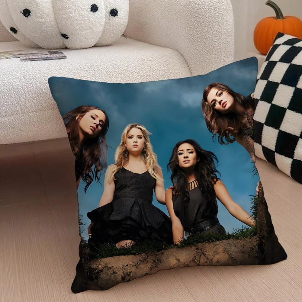 P-Pretty Little L-Liars tv Pillow Case Anti-dustmite Pillowcase Invisible zipper silky short plush Sofa cushion cover