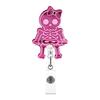 Retractable Keychain Name Card Holder Acrylic Carabiner Holder Skull Name Card Holder ID Badge Holder for Office School