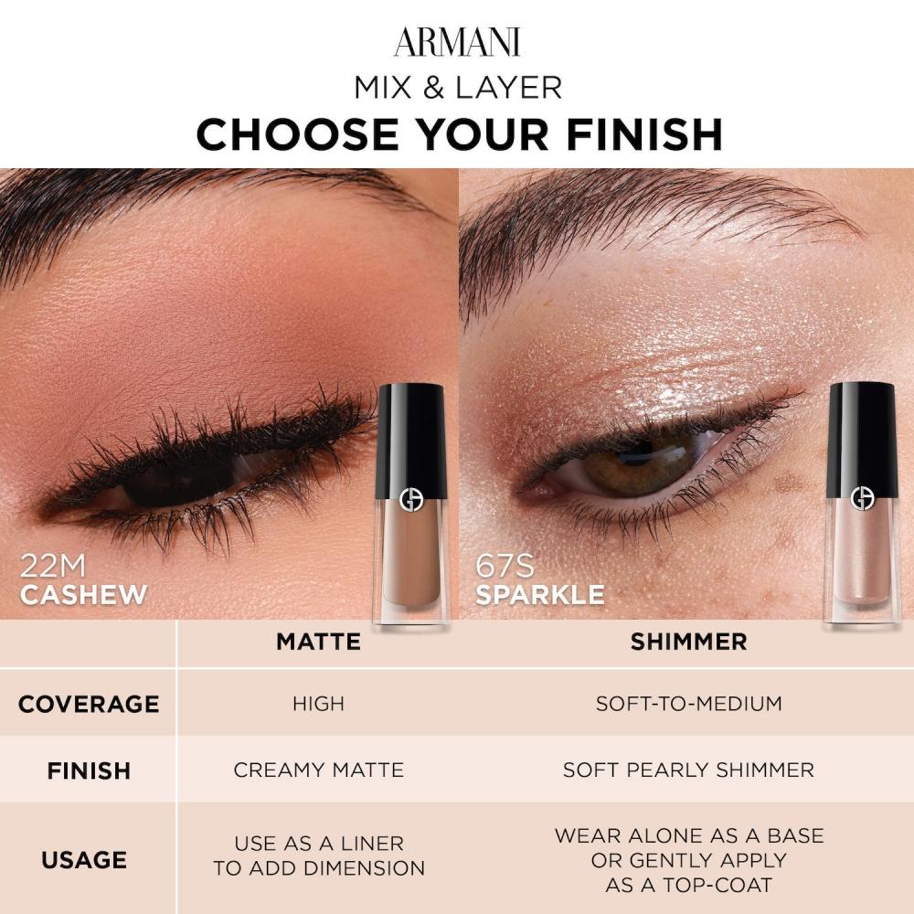 Armani Beauty Eye Tint Long Lasting Liquid Eyeshadow 0.13 Oz  3.9 Ml 12s Shell Light Gold Shimmer