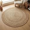 Tapis salon en jute tressé naturel artisanal D90