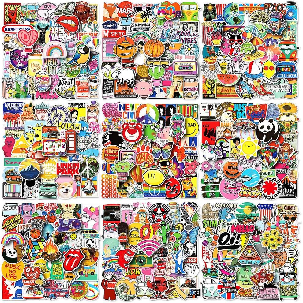 Confezione da 500 Pezzi Adesivi Casuali Cool (50-500 Pezzi/Confezione), Adesivi Colorati Impermeabili per Borraccia, Laptop, Telefono, Borraccia, Adesivi in Vinile Estetici Carini