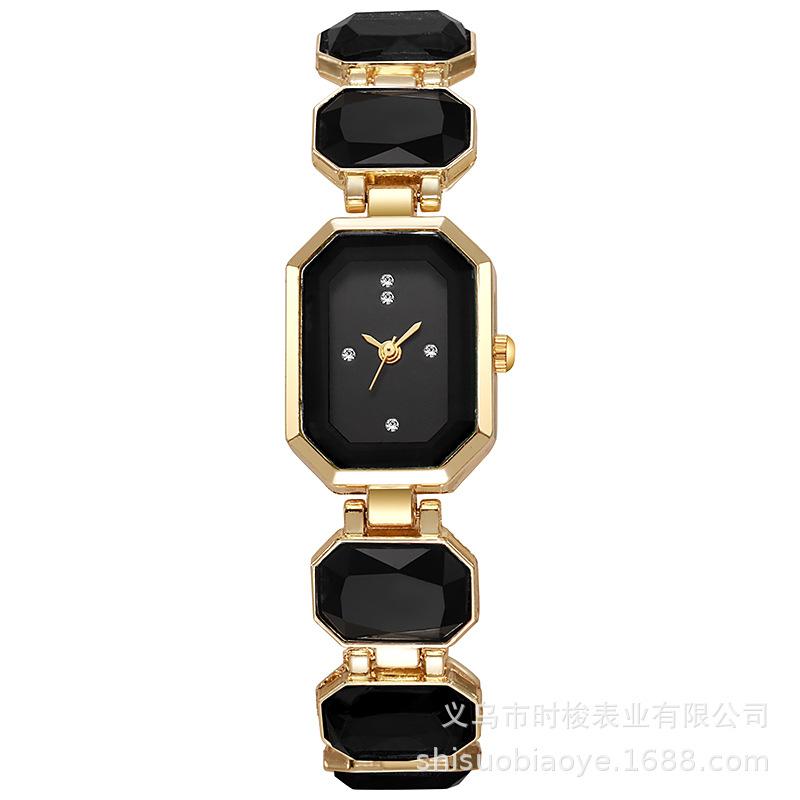 

Модные женские часы с прямоугольным циферблатом, элегантные женские кварцевые наручные часы, часы для девочек, роскошные, лучшие подарки чёрный