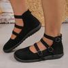 Fashion 2025 Fashion Women's Shoes Buckle Strap Women's Flats Hot Sale Plus Size Office and Career New Square Toe Flat Low Heels Zapatos