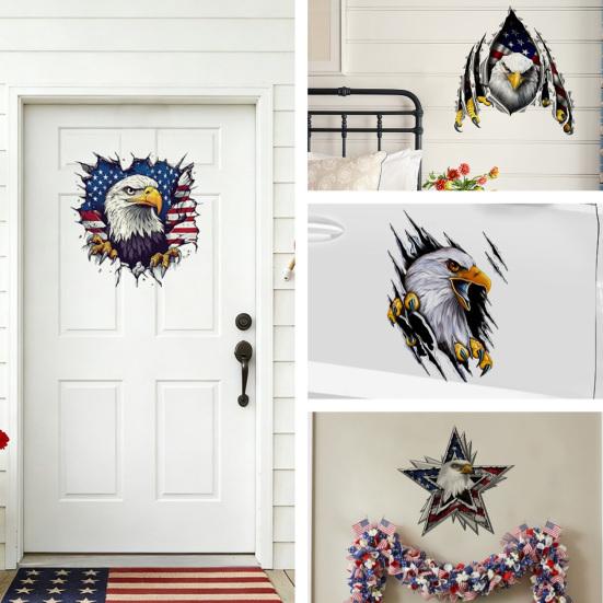 Yousheng American Bald Eagle Wall Decal Patriotic Eagle Crack Truck Decal Removable Waterproof Bumper Sticker for Cars Vehicles Trucks Laptops Windows