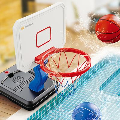 Juego de Aro de Baloncesto para Piscina con 4 Pelotas Inflador Altura Ajustable Baloncesto Acuático