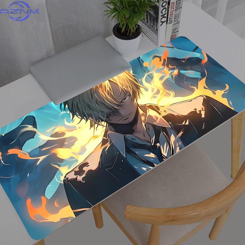 Large Mouse Pad One Piece Sanji Anime Office Desk Mats Pc Gaming Accessories Xxl Mouse Pad Laptop Keyboard Mat