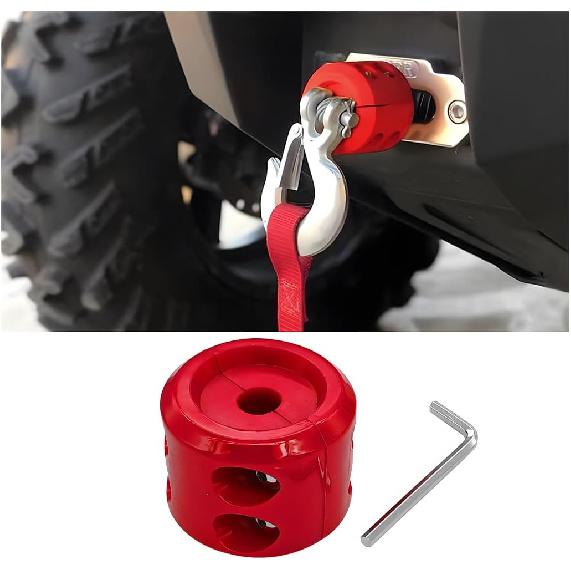Car Rubber Winch Stopper For ATV UTV Truck, Cable Saver Hook Stopper Line For Synthetic Rope, Bump Shock Saver Dampener With Stainless Steel Screw