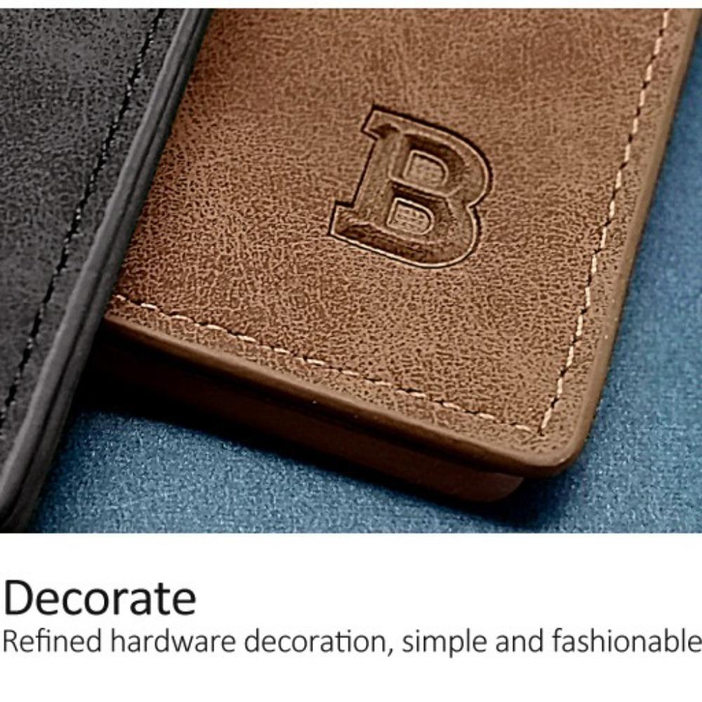 Vintage Men's Wallet Solid Color Card Pack Cute Short Purse  Home