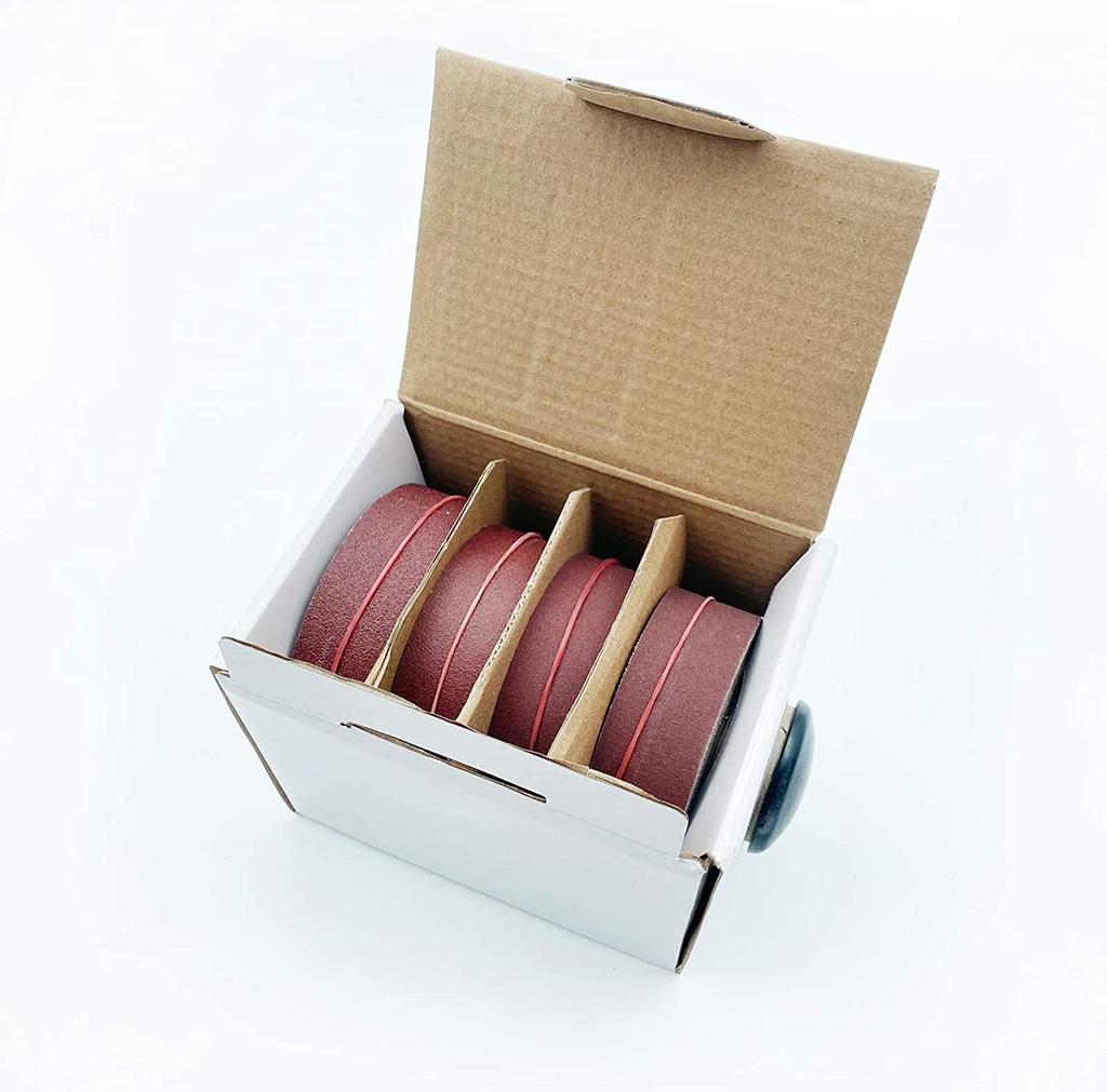 4 Korninger Sandpapirruller Lange Slipende Sandpapirruller med Dispenser for Trebearbeiding Metallpolering 120 180 360 600 Korninger Per Rull 6 Meter