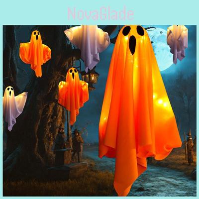 White Ghost Led Hanging Lights For Halloween Festive Decor Spooky Atmosphere