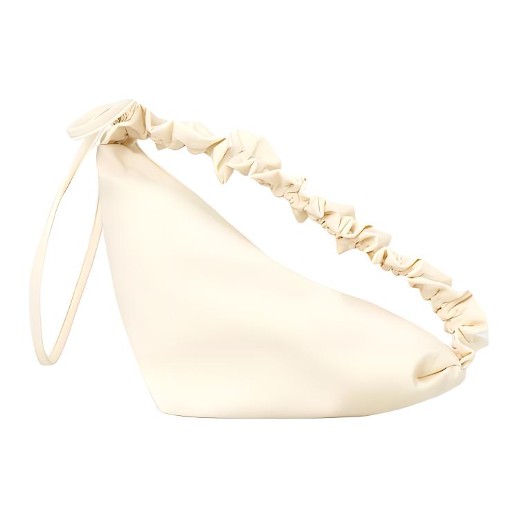 

COS Ruffled Strap Zipper Closure Triangle Shoulder Bag Small Women bags Beige 1232047002 Beige,Small