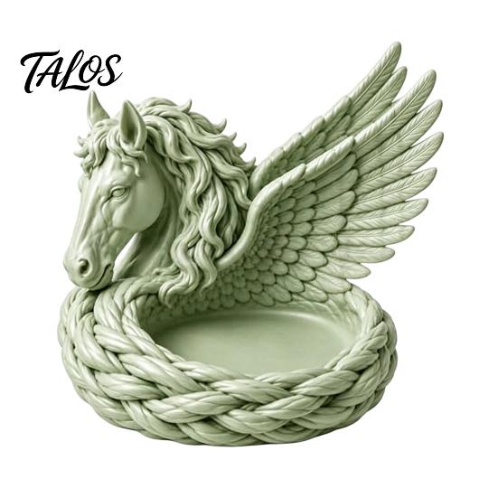 Entryway Catchall Tray 3D Printed Pegasus Jewelry Organizer Bowl, Winged Horse Trinket Tray, Elegant Small Item Storage Bowl Sculpture Desktop