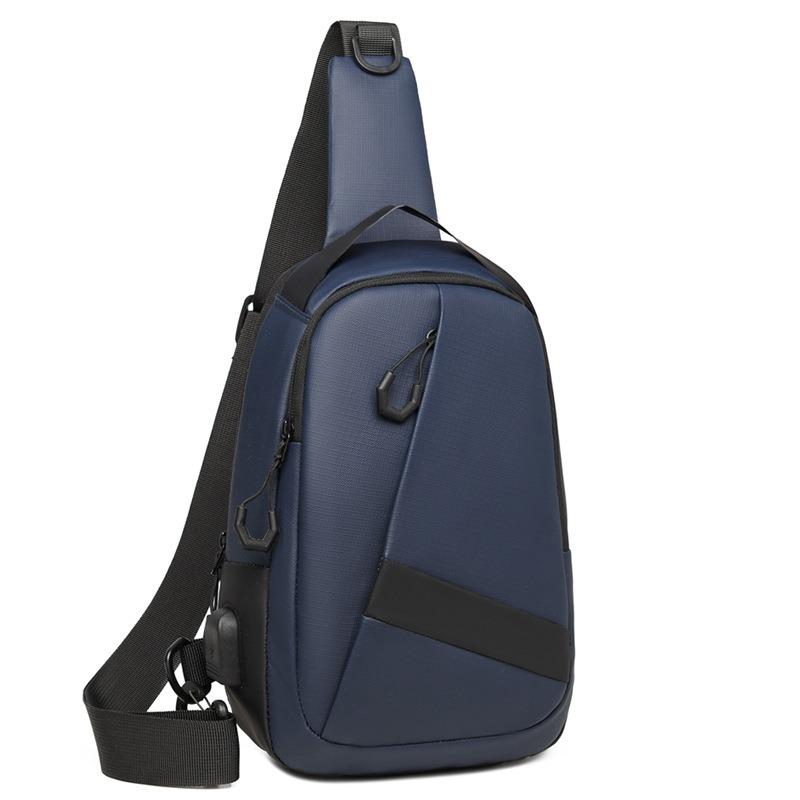 New Men's Fashion Casual Business Breast Bag One Shoulder Crossbody Bag Commuter Large Capacity Simple Sports Bag